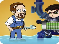 Plumber water pipes hero pipe rescue: water puzzle