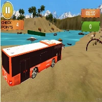 Beach bus driving : water surface bus game