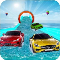 Water slide car stunt racing game 3d