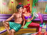 Mermaid sauna flirting