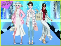 Winter white outfits: dress up game
