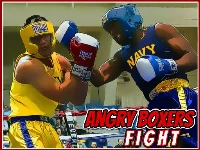 Angry boxers fight