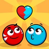 Red and blue ball cupid love