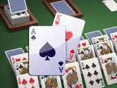 Double klondike solitaire card