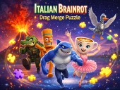 Capa do jogo Italian brainrot drag merge puzzle