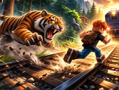 Capa do jogo Running from a hungry tiger
