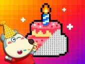 Capa do jogo Wolfoo birthday pixel art