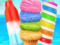 Rainbow ice cream and popsicles