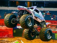 Monster truck racing puzzle